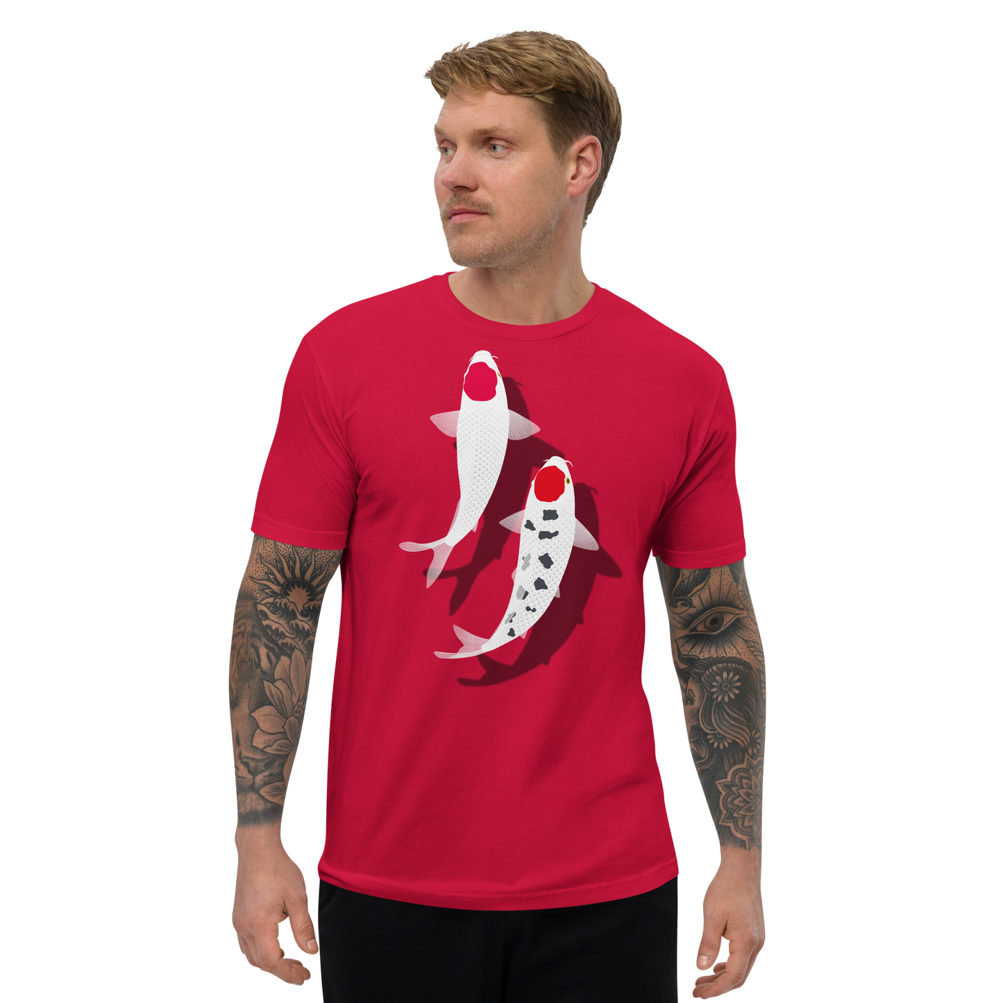 [Koi] Camiseta tancho roja y blanca (hombre)