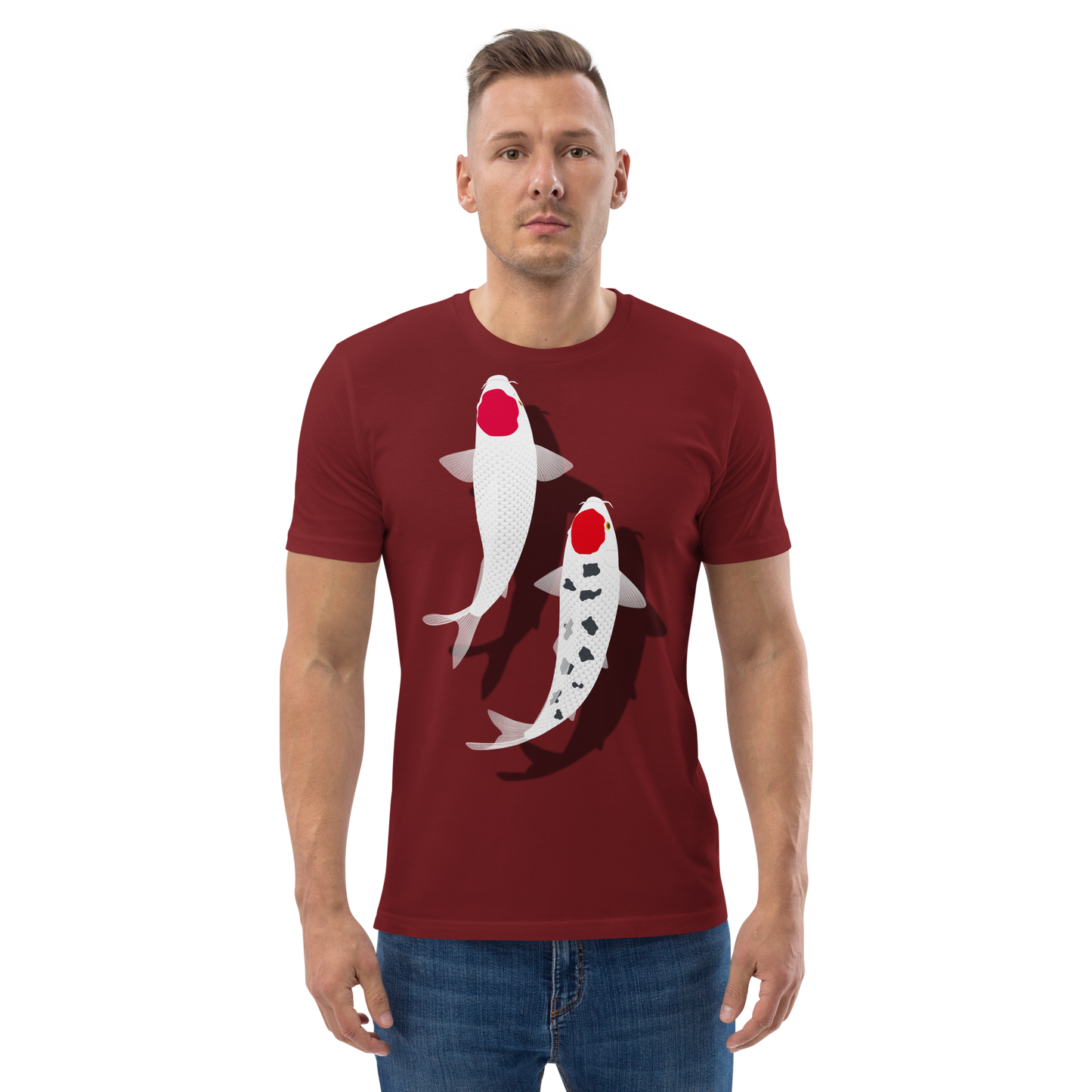 [Koi] Camiseta tancho roja y blanca (unisex)